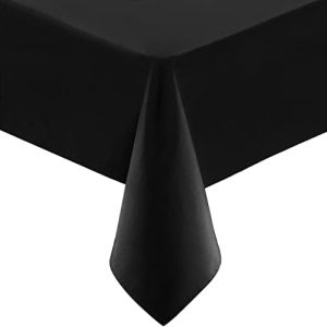 Utopia Kitchen Rectangle Table Cloth - Black (60x84 Inches) - Machine Washable Polyester for Dining, Parties, Weddings -